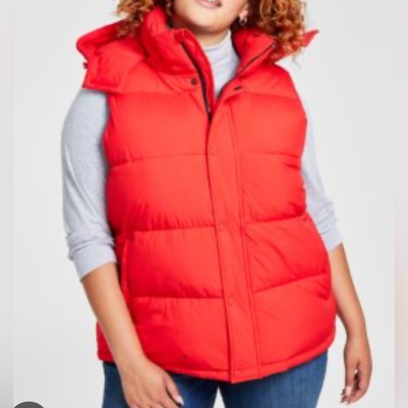 BCBGeneration Women’s XXL Feather Free Red Puffer Vest Like New - Picture 2 of 16